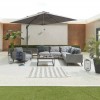 Nova Outdoor Fabric Light Grey Bliss Aluminium Corner Sofa Set with Armchair and Coffee Table