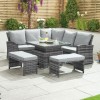 Nova Garden Furniture Cambridge Grey Weave Compact Corner Dining Set with Rising Table