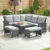 Nova Garden Furniture Cambridge Grey Weave Compact Corner Dining Set with Rising Table