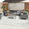 Nova Outdoor Fabric Light Grey Bliss Aluminium Corner Sofa Set with 2 Armchairs and Coffee Table