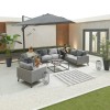 Nova Outdoor Fabric Light Grey Bliss Aluminium Corner Sofa Set with 2 Armchairs and Coffee Table