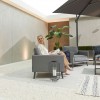 Nova Outdoor Fabric Light Grey Bliss Aluminium Corner Sofa Set with 2 Armchairs and Coffee Table