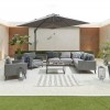 Nova Outdoor Fabric Light Grey Bliss Aluminium Corner Sofa Set with 2 Armchairs and Coffee Table