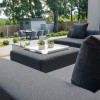 Nova Outdoor Fabric Dark Grey Buddha Aluminium 3 Seater Sofa Set with Footstool