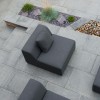 Nova Outdoor Fabric Dark Grey Buddha Aluminium 3 Seater Sofa Set with Footstool