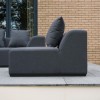 Nova Outdoor Fabric Dark Grey Buddha Aluminium 3 Seater Sofa Set with Footstool