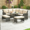 Nova Garden Furniture Cambridge Brown Weave Compact Corner Dining Set with Parasole Hole