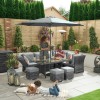 Nova Garden Furniture Cambridge Grey Weave Left Hand Reclining Corner Dining Set with Parasol Hole