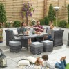 Nova Garden Furniture Cambridge Grey Right Hand Rattan Corner Dining Set with Rising Table