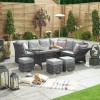 Nova Garden Furniture Cambridge Grey Weave Left Hand Reclining Corner Dining Set with Parasol Hole