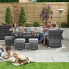 Nova Garden Furniture Cambridge Grey Weave Left Hand Reclining Corner Dining Set with Parasol Hole