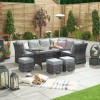 Nova Garden Furniture Cambridge Grey Weave Left Hand Reclining Corner Dining Set with Parasol Hole