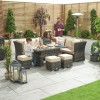 Nova Garden Furniture Cambridge Brown Weave Right Hand Corner Dining Sofa Set with Rising Table