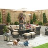 Nova Garden Furniture Cambridge Brown Weave Right Hand Reclining Corner Dining Set with Parasol Hole