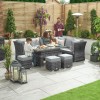 Nova Garden Furniture Cambridge Grey Right Hand Rattan Corner Dining Set with Rising Table