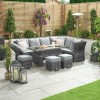 Nova Garden Furniture Cambridge Grey Right Hand Rattan Corner Dining Set with Rising Table