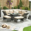 Nova Garden Furniture Cambridge Brown Weave Compact Reclining Corner Dining Set with Rising Table