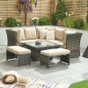 Nova Garden Furniture Cambridge Brown Weave Compact Reclining Corner Dining Set with Rising Table