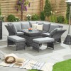 Nova Garden Furniture Cambridge Grey Weave Compact Reclining Corner Dining Set with Rising Table