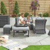 Nova Garden Furniture Cambridge Grey Weave Compact Reclining Corner Dining Set with Rising Table