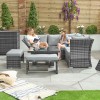 Nova Garden Furniture Cambridge Grey Weave Compact Reclining Corner Dining Set with Rising Table