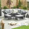 Nova Garden Furniture Cambridge Grey Weave Compact Reclining Corner Dining Set with Parasol Hole