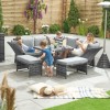 Nova Garden Furniture Cambridge Grey Weave Compact Reclining Corner Dining Set with Parasol Hole