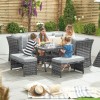 Nova Garden Furniture Cambridge Grey Weave Compact Reclining Corner Dining Set with Parasol Hole