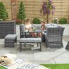 Nova Garden Furniture Cambridge Grey Weave Compact Reclining Corner Dining Set with Parasol Hole