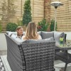 Nova Garden Furniture Cambridge Grey Weave Compact Reclining Corner Dining Set with Parasol Hole