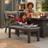 Nova Outdoor Fabric Vogue Grey Frame Aluminium Corner Dining Set with Firepit Table and Benches