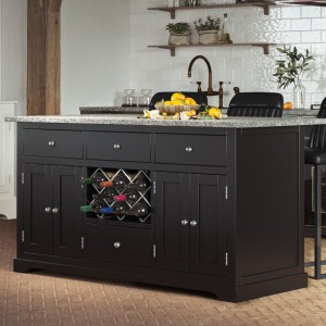 Baumhaus Furniture Black Kitchen Island With Grey Granite Worktop Baumhaus Furniture Black Kitchen Island With Grey Granite Worktop CKI01C-G