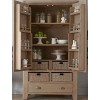 Heritage Smoked Oak Furniture Larder Unit with Wicker Baskets