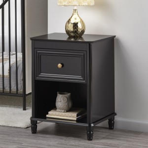 Piper Wooden Furniture Black Nightstand With Drawer Piper Wooden Furniture Black Nightstand With Drawer