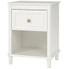 Piper Wooden Furniture Cream Nightstand With Drawer