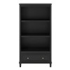 Piper Wooden Furniture Black Bookcase With Drawer