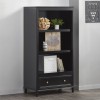 Piper Wooden Furniture Black Bookcase With Drawer