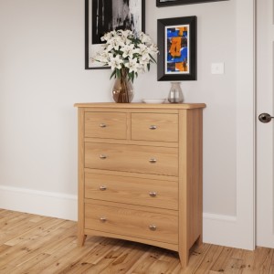 Exeter Light Oak Furniture 2 over 3 Chest of Drawers Exeter Light Oak Furniture 2 over 3 Chest of Drawers