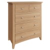 Exeter Light Oak Furniture 2 over 3 Chest of Drawers