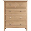 Exeter Light Oak Furniture 2 over 3 Chest of Drawers