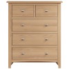 Exeter Light Oak Furniture 2 over 3 Chest of Drawers