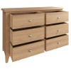 Exeter Light Oak Furniture 6 Drawer Wide Chest