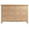 Exeter Light Oak Furniture 6 Drawer Wide Chest