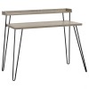 Haven Wooden Furniture Distressed Grey Oak Retro Computer Desk With Riser