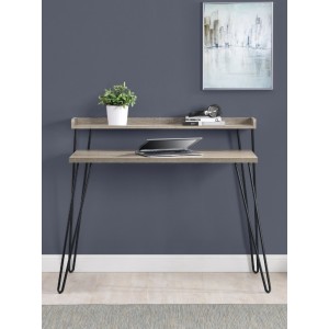 Haven Wooden Furniture Distressed Grey Oak Retro Computer Desk With Riser Haven Wooden Furniture Distressed Grey Oak Retro Computer Desk With Riser