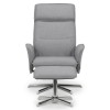 Julian Bowen Furniture Aria Grey Linen Recliner and Stool Set