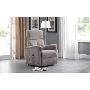 Julian Bowen Furniture Ava Taupe Fabric Rise and Recline Chair Julian Bowen Furniture Ava Taupe Fabric Rise and Recline Chair