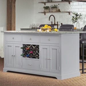 Baumhaus Furniture Grey Kitchen Island With Grey Granite Worktop Baumhaus Furniture Grey Kitchen Island With Grey Granite Worktop CKI01A-G