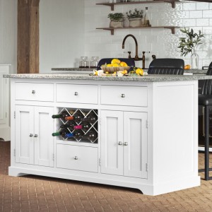 Baumhaus Furniture White Kitchen Island With Grey Granite Worktop Baumhaus Furniture White Kitchen Island With Grey Granite Worktop CKI01B-G