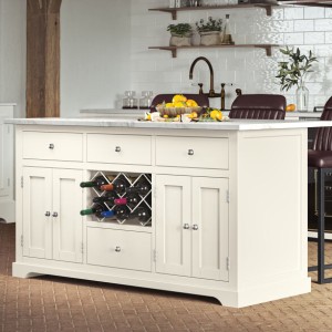 Baumhaus Furniture Cream Kitchen Island With White Granite Worktop Baumhaus Furniture Cream Kitchen Island With White Granite Worktop CKI01D-W